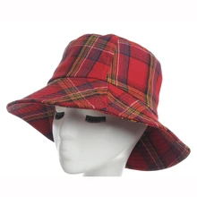 Сумка с решетчатым покрытием Шапки осень зима унисекс теплый широкий край краев хлопок, бархат шляпа складной ведро Шапки hat для женщин