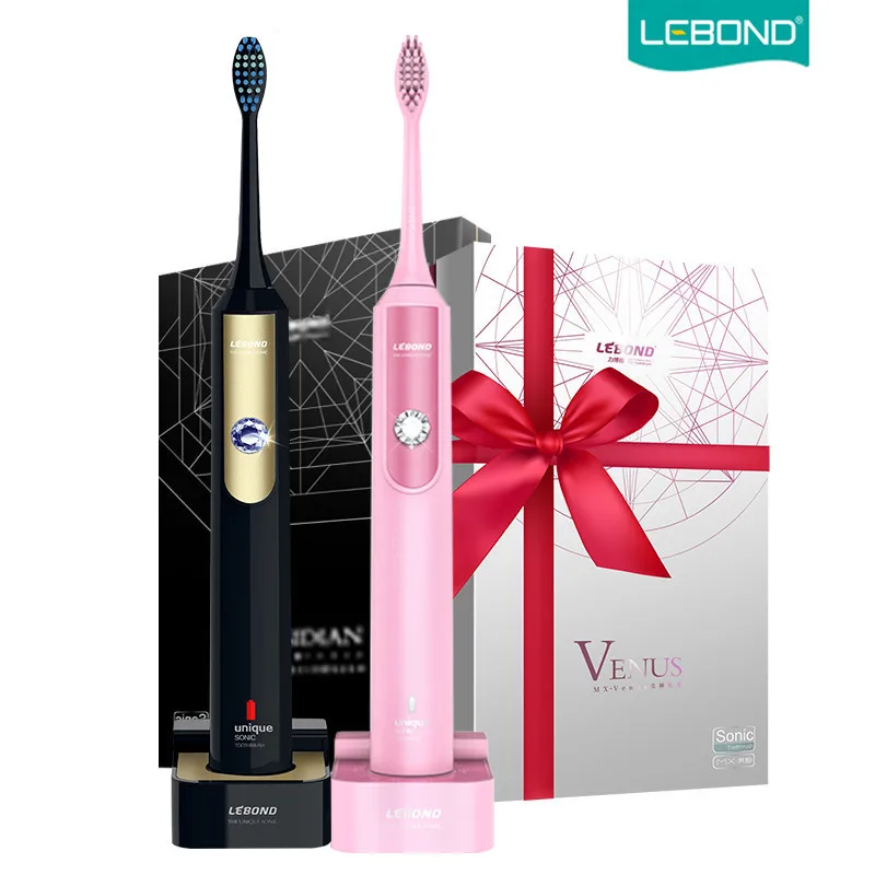 

LEBOND Sonic Electric Toothbrush Rechargeable MX Series 2Psc With 3 Modes Inductive Charging Traveling Waterproof For Adults