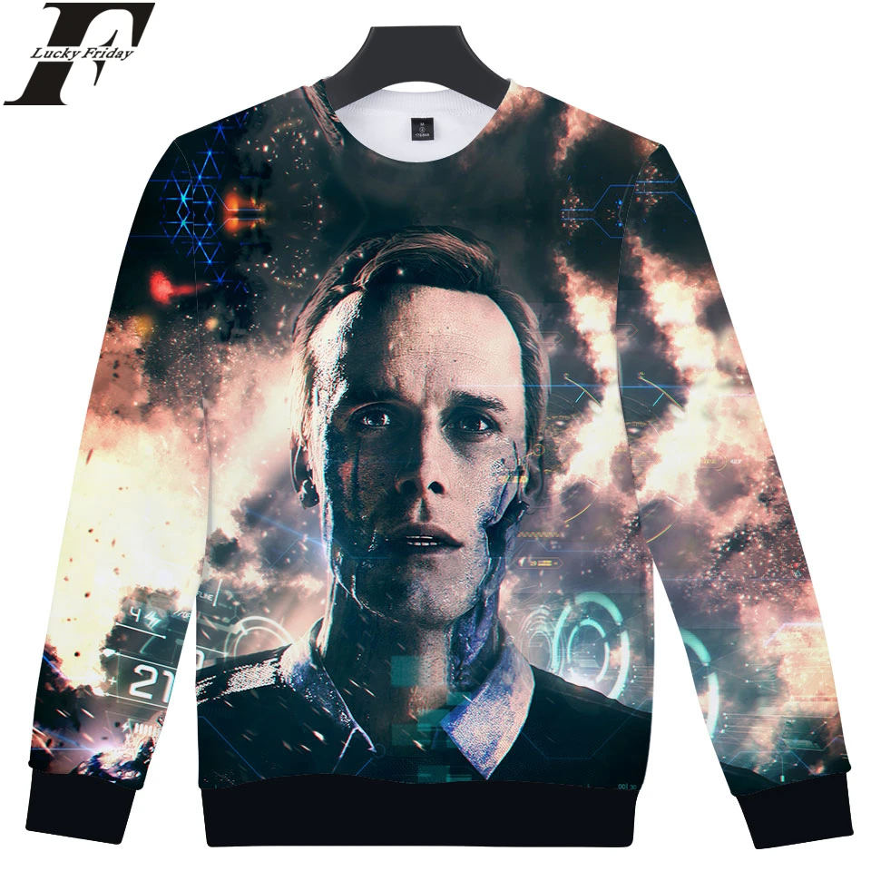 LUCKYFRIDAYF Detroit Become Human 3D Sweatshirt RK800 Uniform Capless Man/Women Casual Sweatshirt Regular Closthes Plus Size 4XL Hoodies