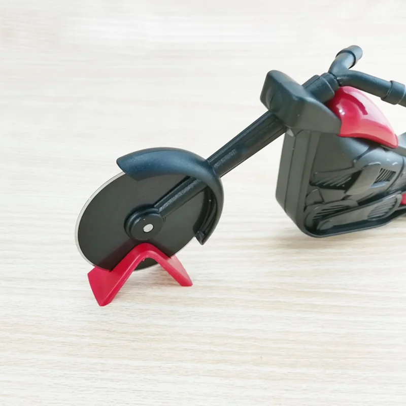 Motorcycle Pizza Cutter Wheel Stainless Steel Plastic Motorbike Roller Pizza Chopper Slicer E2S