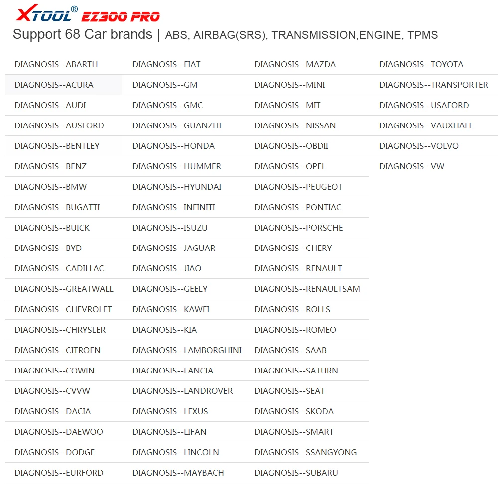 OBD2 автомобильный сканер XTOOL EZ300 PRO диагностический инструмент двигатель ABS