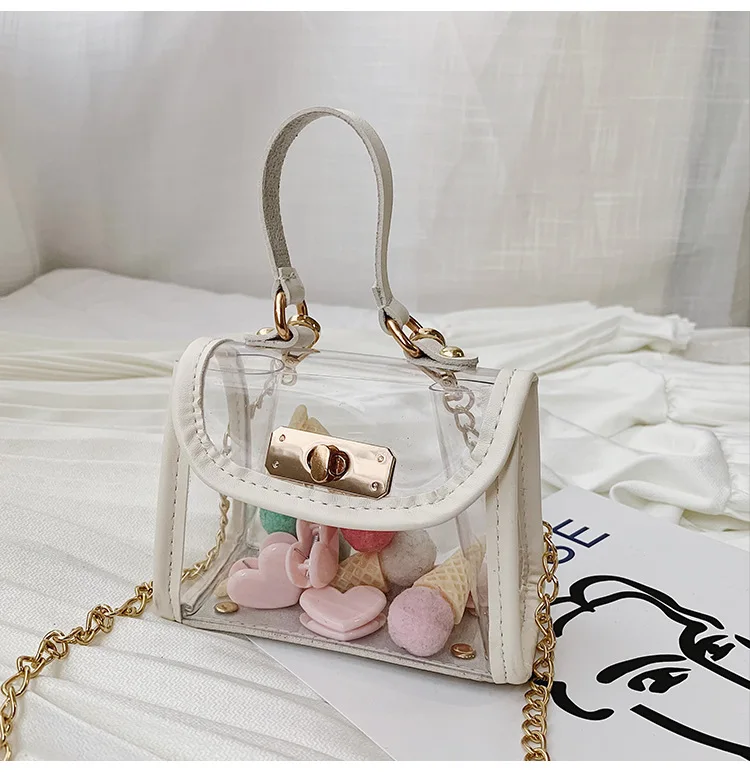 Ясно, дети вместительная мини-сумка известный брендовая дизайнерская обувь Посланник Сумка конфеты девушка прозрачная сумочка детская