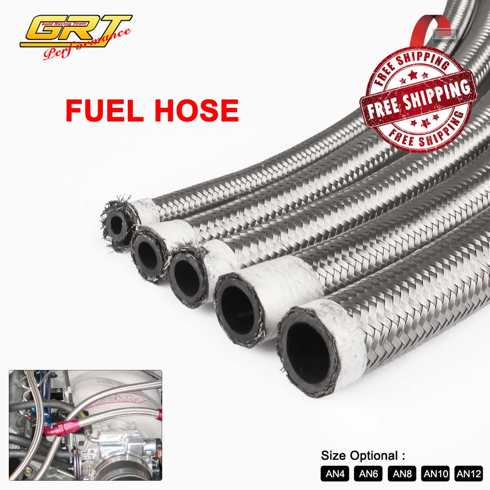 1M AN4 AN12 Stainless Steel Universal Oil Hose End Fuel Hose Double