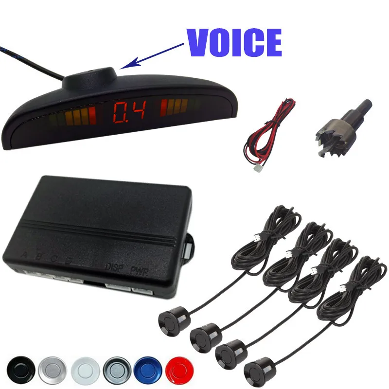 Human Voice With Russian Car Parking Sensor for All Cars Reverse Assistance Backup Radar Monitor System