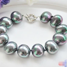 P5163 " 20 мм павлин черный яйцо юг морские раковины жемчужный браслет благородный стиль естественно прекрасно jewe быстрая