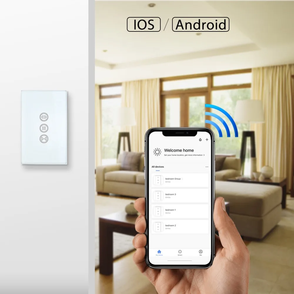US WiFi роликовые оттенки переключатель для электрических моторизованные шторы на роликах Google Home Alexa Echo Голосовое управление приложение таймер расписание