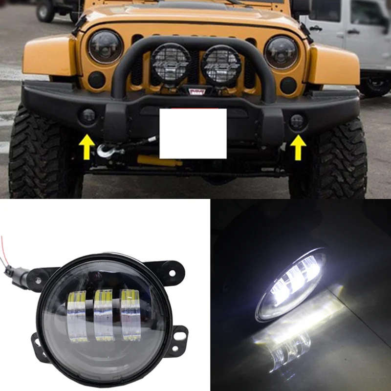 2 шт для JEEP Wrangler 2007- светодиодный Передняя лампочка для противотуманных фар