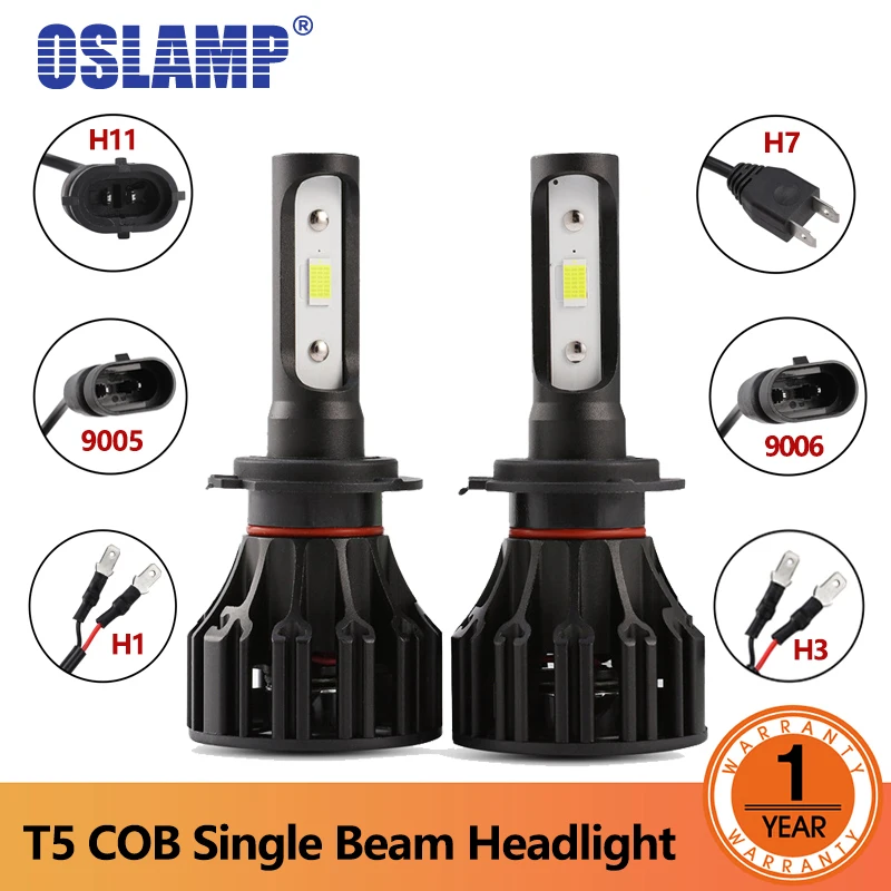 Oslamp светодиодный фар H7 H11 H1 H3 9006 9005 моноблочные светодиодные чипы 8000lm 72 Вт 6500 к автомобиля спереди лампы ближнего света дальнего света Противотуманные лампы «Все-в-одном»