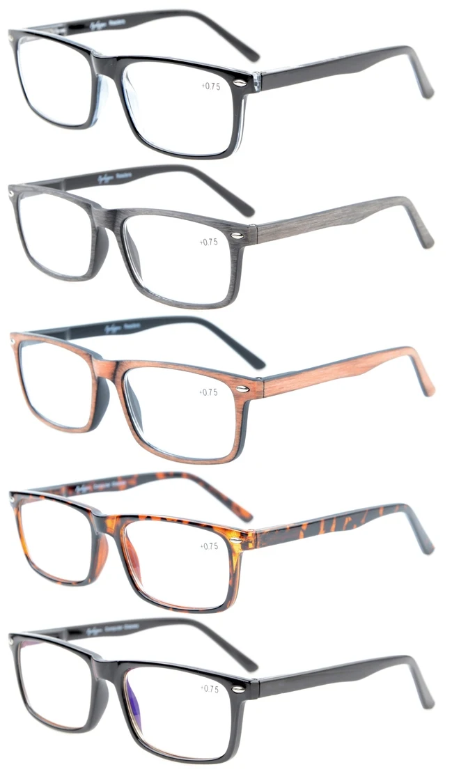 R899-5 Mix Eyekepper 5-Pack очки для чтения в винтажном стиле с пружинными шарнирами В комплекте 2 компьютерные очки - Цвет оправы: Mix Color
