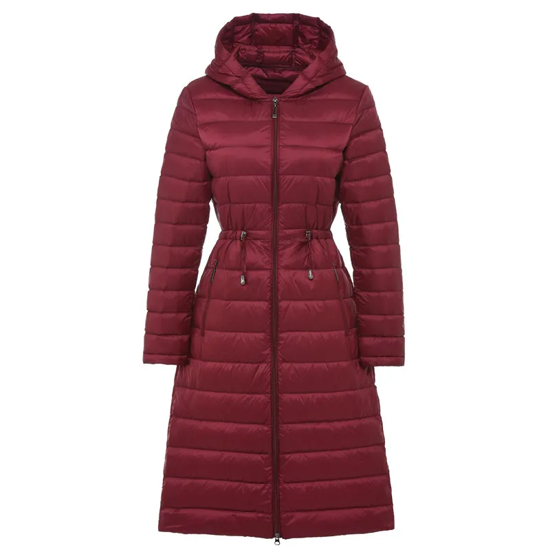 add Ultra keep Warm new down jackets Snow winter white duck down solid x-long Outerwear slim Belt female coats Parkas Hooded real fur collar ultra keep warm white duck down jacket new coat female overcoat slim jackets winter down coats parkas padded