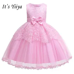 It's Yiya/Платья с цветочным узором для девочек 5 цветов, длинное платье для девочек без рукавов с круглым вырезом, пышные платья Vestidos De Noches Para