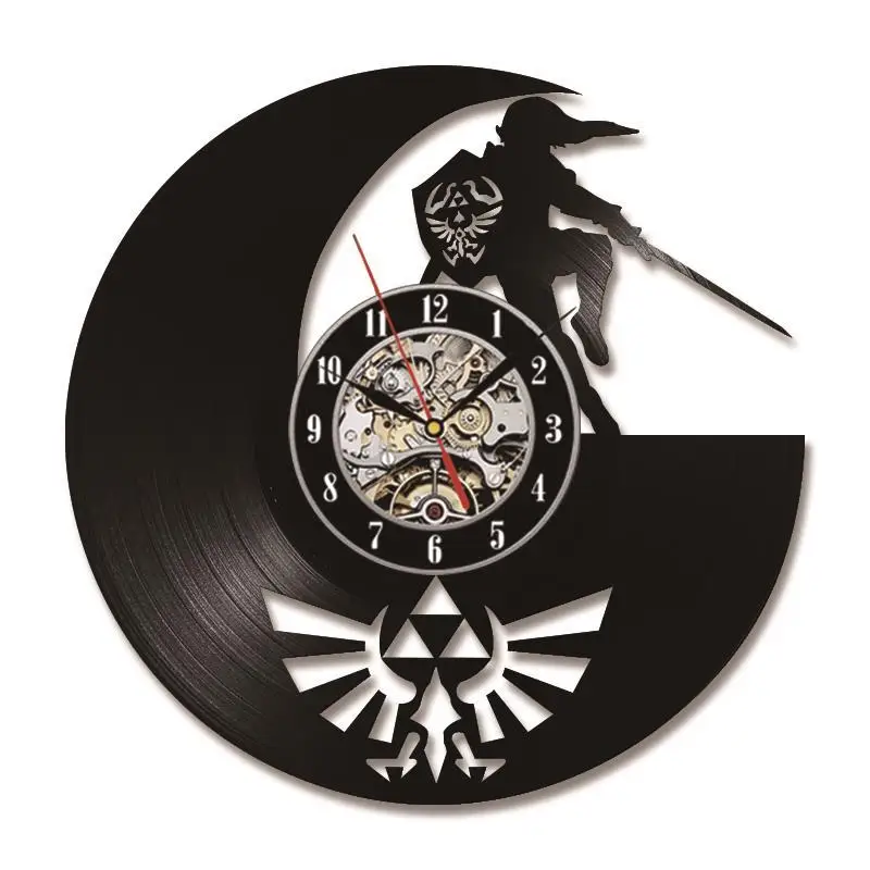 The Legend of Zelda Antique Vinyl Record Wall Clock Handmade Shadow Art
