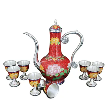 Sterling silver enamel color wine jug glasses goblet gift Wine tool set
Sterling silver enamel color wine jug glasses goblet gift Wine tool set