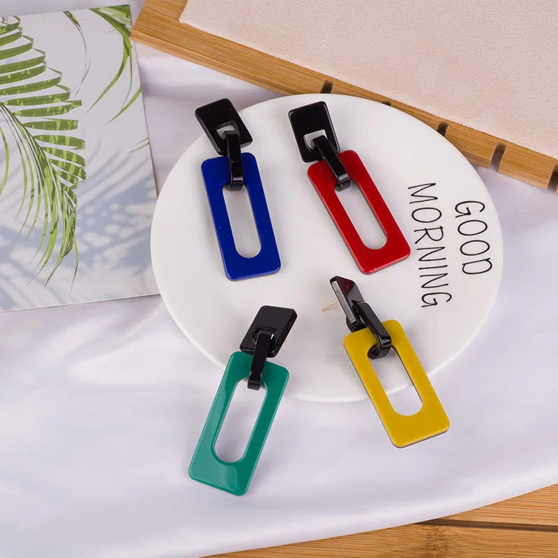 GuanLong Classic Drop Fashion Acrylic Earrings Women Statement Big Long Geometric Resin Dangling Earring Female Party Jewelry  (3)