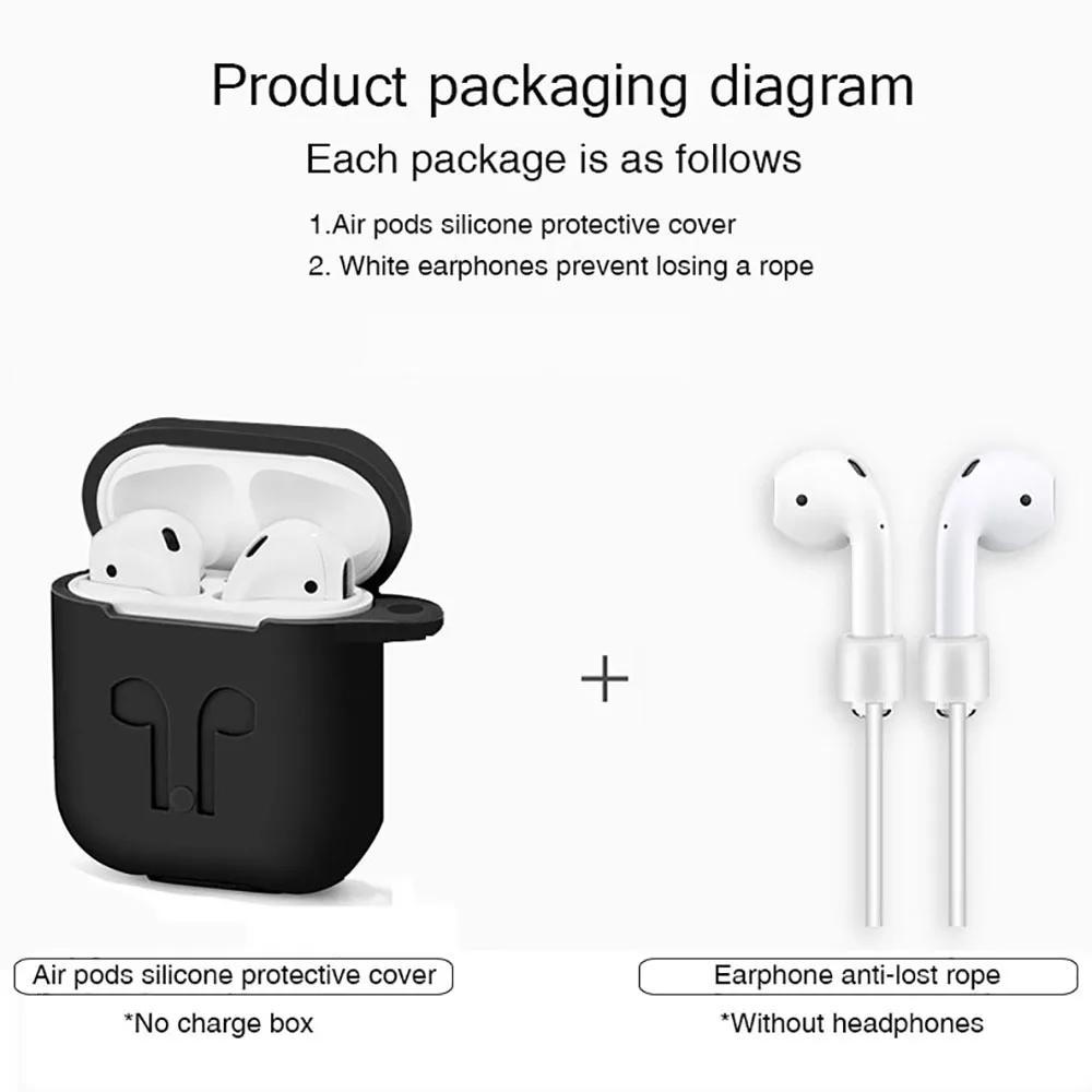 Защитный силиконовый чехол для AirPods Earpods Apple наушники беспроводного bluetooth