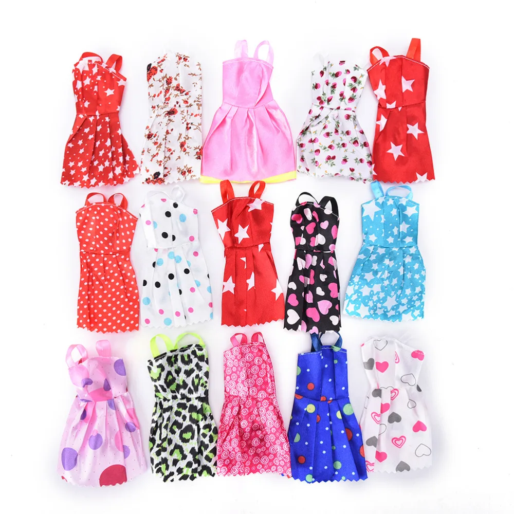 

10PCS/set Toy Mixed Style Handmade Doll Fashion Summer Party Priness Dress cute Dress for Barbie Dolls Clothing
