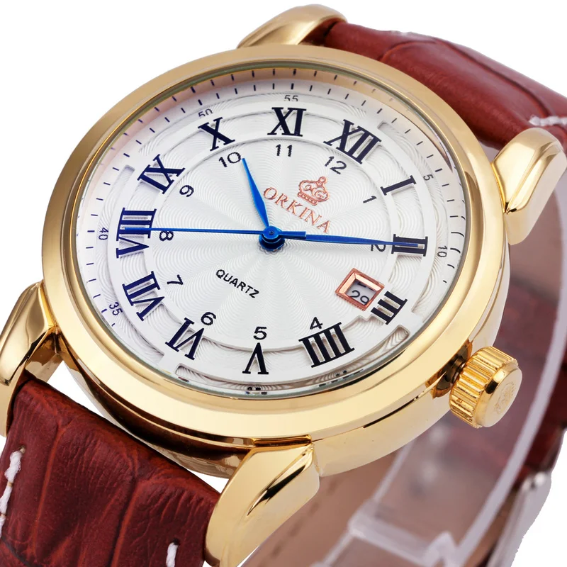 Prix pour ORKINA Montre-Bracelet Hommes 2017 Top Marque De Luxe Célèbre Montre-Bracelet Homme Horloge À Quartz Montre Bracelet En Cuir Relogio Masculino + BOÎTE Prix pour ORKINA Montre-Bracelet Hommes 2017 Top Marque De Luxe Célèbre Montre-Bracelet Homme Horloge À Quartz Montre Bracelet En Cuir Relogio Masculino + BOÎTE