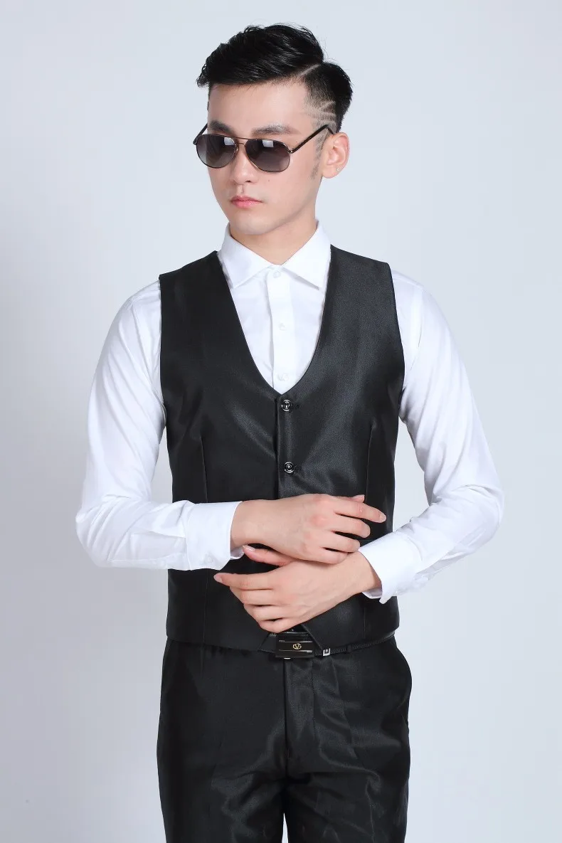 Бутик де фгг Китай SizeS-3XL блестящий черный цвет мужской строгий костюм жилеты для Свадебный вечерний для жениха жилет Terno Colete Masculino