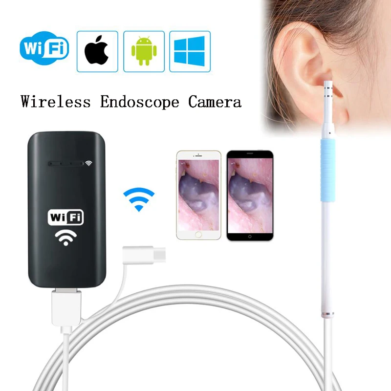 

Waterproof Wireless Wifi Endoscope Camera HD 720P Mini HD Snake Camera Ear Cleaning Endoscope For Iphone Android/iOS/Windows