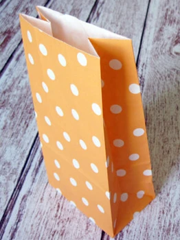 

Orange Green Polka Dot Party Favor Bags-Wedding Gift Birthday Treat Bag