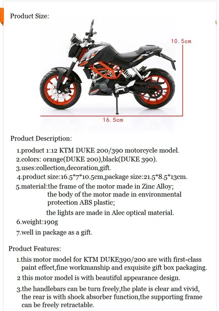 Alloy ABS Super Motorcycle Model 