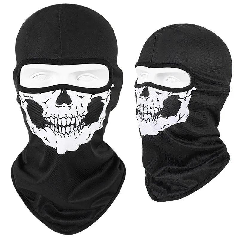 3D Балаклава с рисунком черепа, мотоциклетная маска для всего лица, шапки для велоспорта, сноуборда, лыжного щита, призрачный Байкер, шлем, внутренняя подкладка, шапки, маска для лица - Цвет: CS2BK
