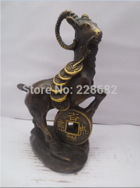 

Metal Crafts Home Decoration Crafts Chinese old copper/bronze carved gold gilt coinzodiac sheep figurine/ sheep Statue