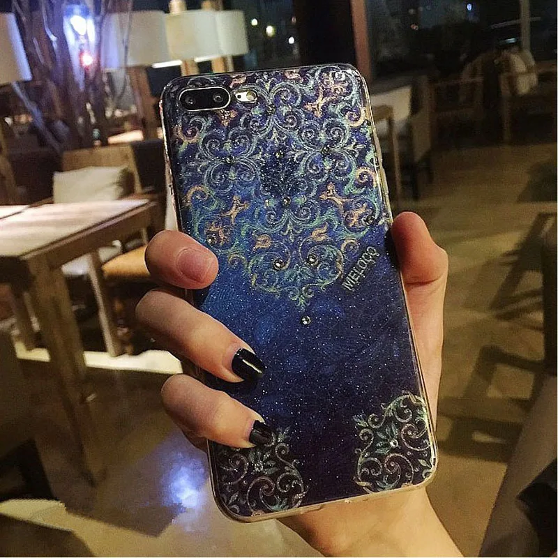 bilder für Für Apple iPhone 6 6 S 6 plus 7 7 Plus Luxus blume Fall Blingbling Glitter Strass Diamant TPU Silikon Fällen Rückseitige abdeckung bilder für Für Apple iPhone 6 6 S 6 plus 7 7 Plus Luxus blume Fall Blingbling Glitter Strass Diamant TPU Silikon Fällen Rückseitige abdeckung
