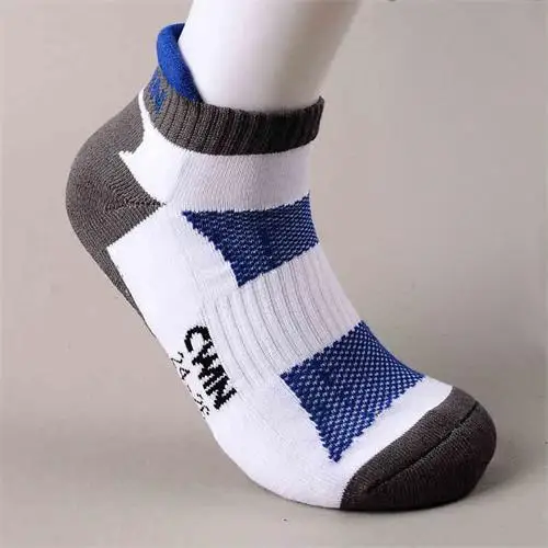 1 пара, Camewin, мужские профессиональные носки для бадминтона, для игры в теннис, сквош, спортивные, утолщенные, с хлопковой подошвой, впитывают пот, дышащие - Цвет: Синий