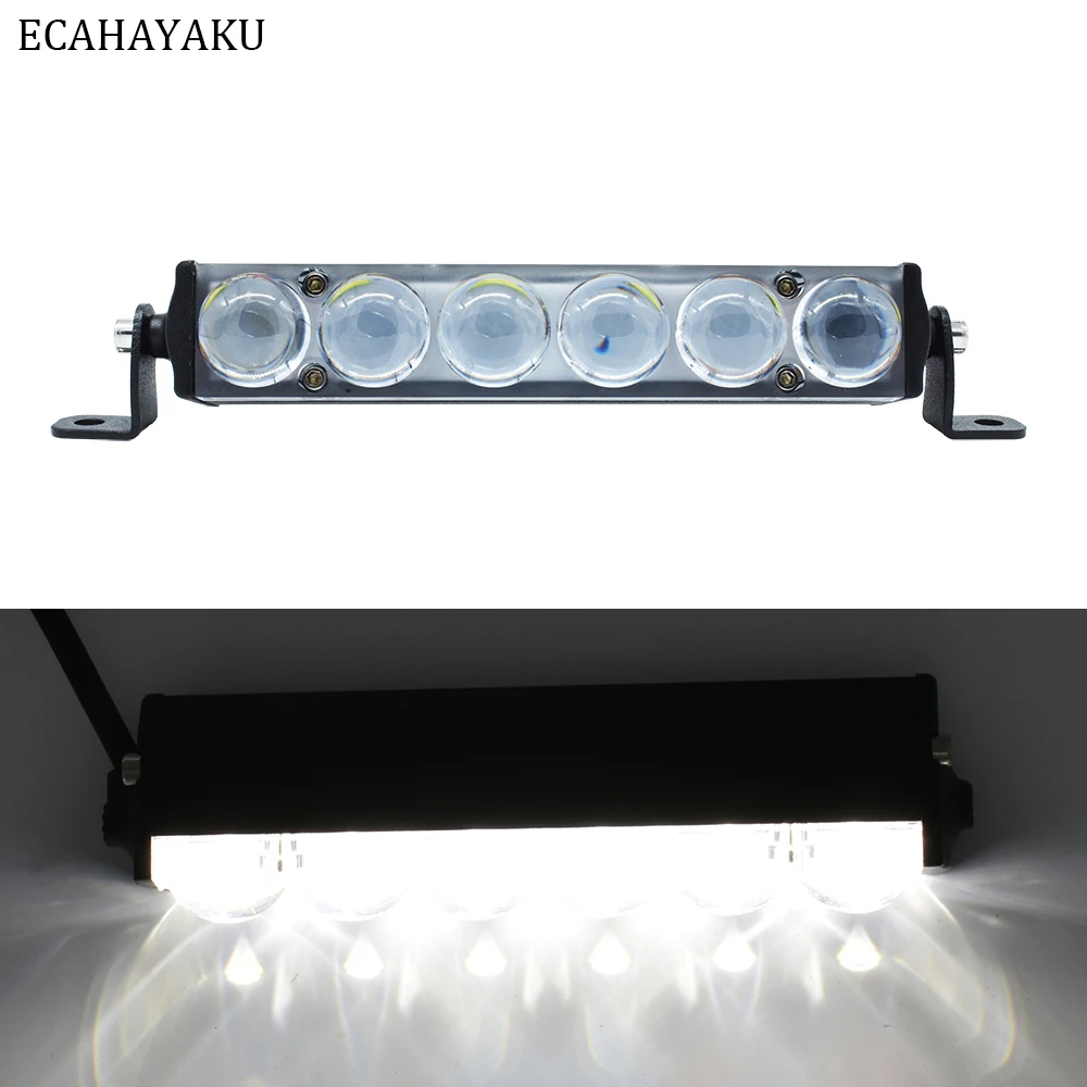 

ECAHAYAKU 7inch LED Work Light Bar Projector Lens Slim size 12V 24V 30W LED Bar Light for off-road SUV Truck Jeep 4WD Boat Train