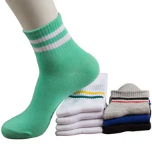 5 пар, 5 цветов, женские носки, классические полосатые носки в стиле Харадзюку для скейтборда, хлопковые носки в старом школьном стиле, парные короткие носки, носки Meias