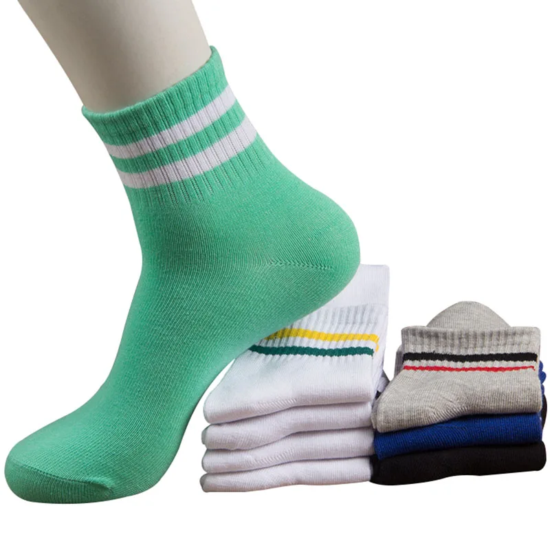 

5 Pairs 5 Colors Womens Socks Classic Stripe Harajuku Skateboard Art Socks Cotton Old School Style Couples Ankle Socks Sox Meias