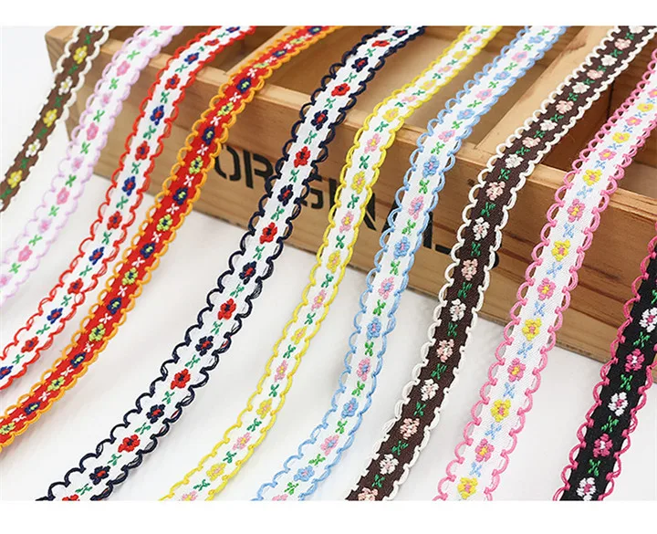 2  20M Ethnic Style Embroidery Ribbons Jacquard Lace Ribbon Clothing Decoration Satin Ribbons DIY Handmade Craft Gift Wrapping