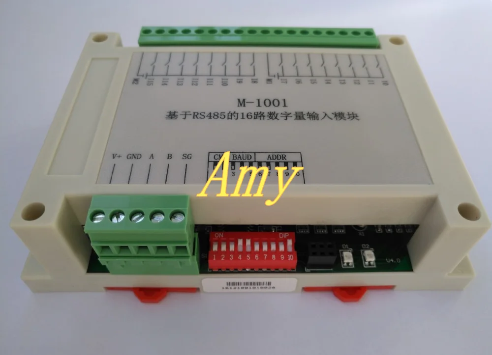 

16 way digital input DI module RS485 Modbus data acquisition communication board PLC extension IO