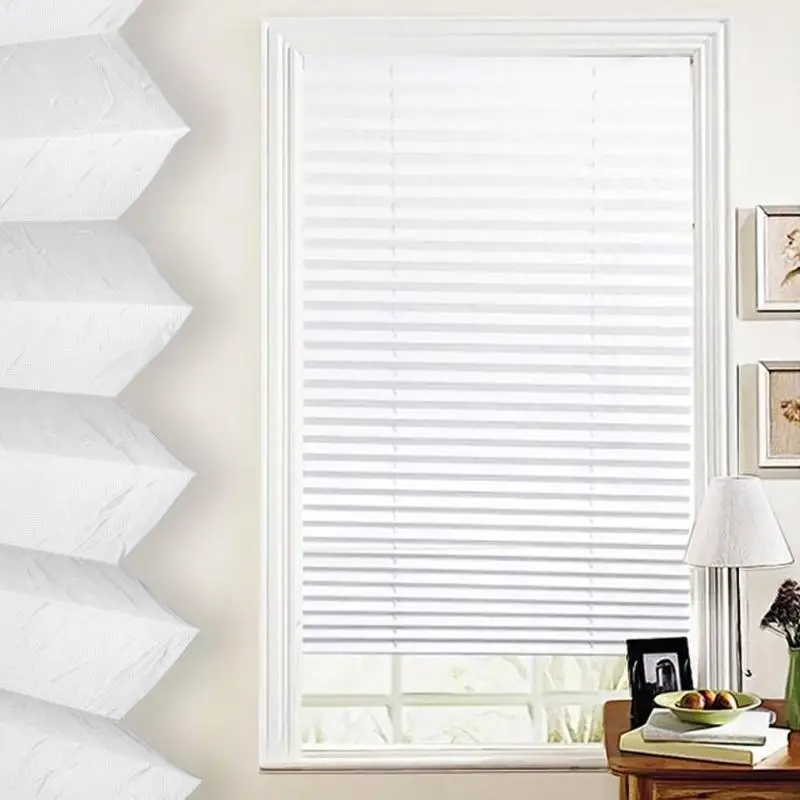 Anti UV Window Blinds Pleated Original Pleated White Polyester Shade