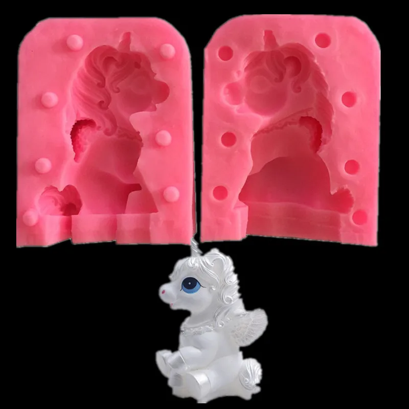 Kitchen DIY Creative 3D Pegasus Unicorn Candy Mold Chocolate Mold Mold