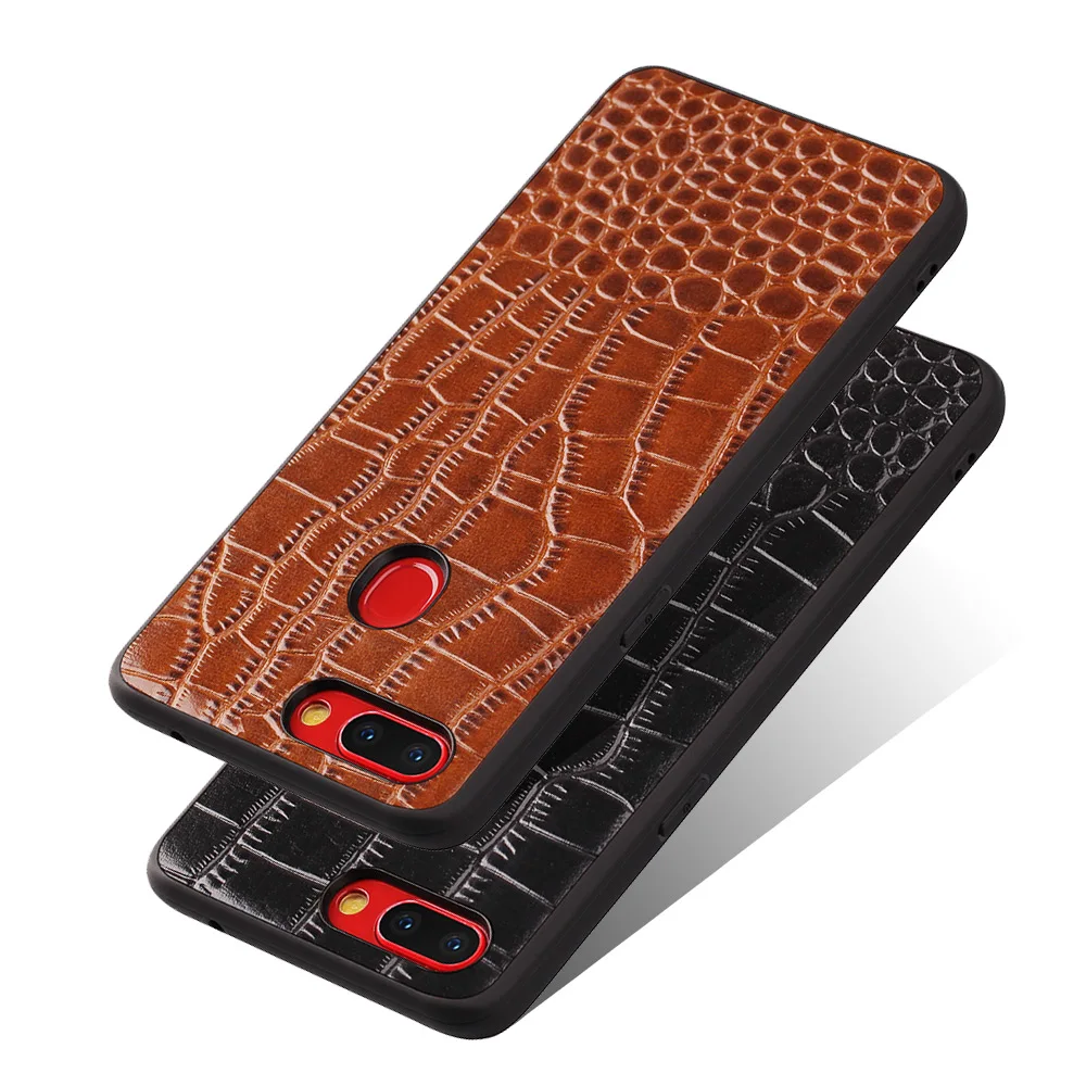 

CoolDeal For OPPO R15 Case Business Crocodile Geunine Leather Hard Back Cover For OPPO R15 PRO Case
