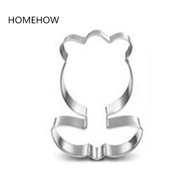 

1PC/Lot Stainless Steel Tulip Flower Biscuit Cutter 7*5cm DIY Baking Tools Fruit Fondant Cutter Decorating Biscuit Cake Mould