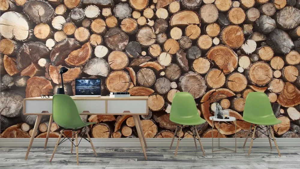 self-adhesive-wall-murals-styles-themes-pile-of-chopped-fire-wood