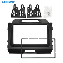 LEEWA Car 2DIN CD DVD Radio Fascia Frame for KIA Sportage 2010+ Dashboard Panel Mount Adapter Trim Kit #CA5183