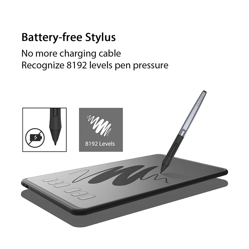 HUION H640P 6x4 дюймов сверхлегкие цифровые планшеты графический Рисунок ручка планшет для OSU игры с батареей