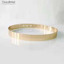 Из Металла Простые Модные пояс золотой/серебряный пояс аксессуары створок свадебный пояс Настоящее Instock DY001