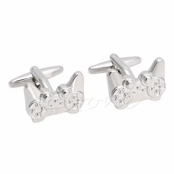 

1Pair New Men's Stainless Steel Cufflink Game Consoles Handle Cuff Links
