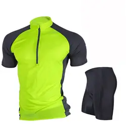 Летние шорты рукавами Vélo наборы для Для мужчин Велоспорт костюмы дышащий быстрый сухой футболки шорты спортивные Велоспорт Наборы