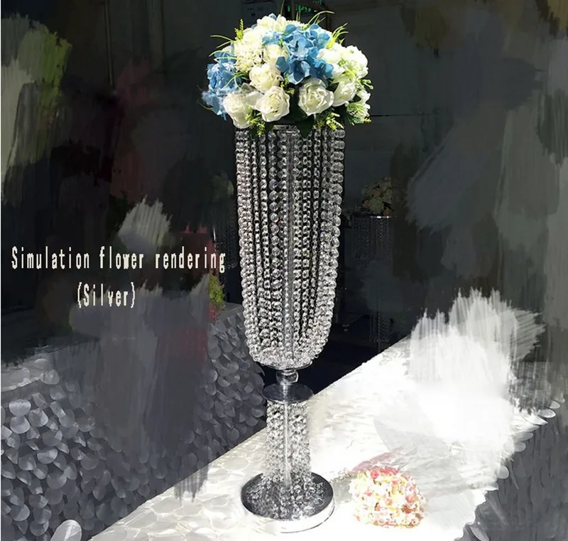 

12pcs/lot 100cm Tall Acrylic Crystal Wedding Centerpiece Road Lead Stand Dinner Party Table Decoration Candlestick 10 Sets