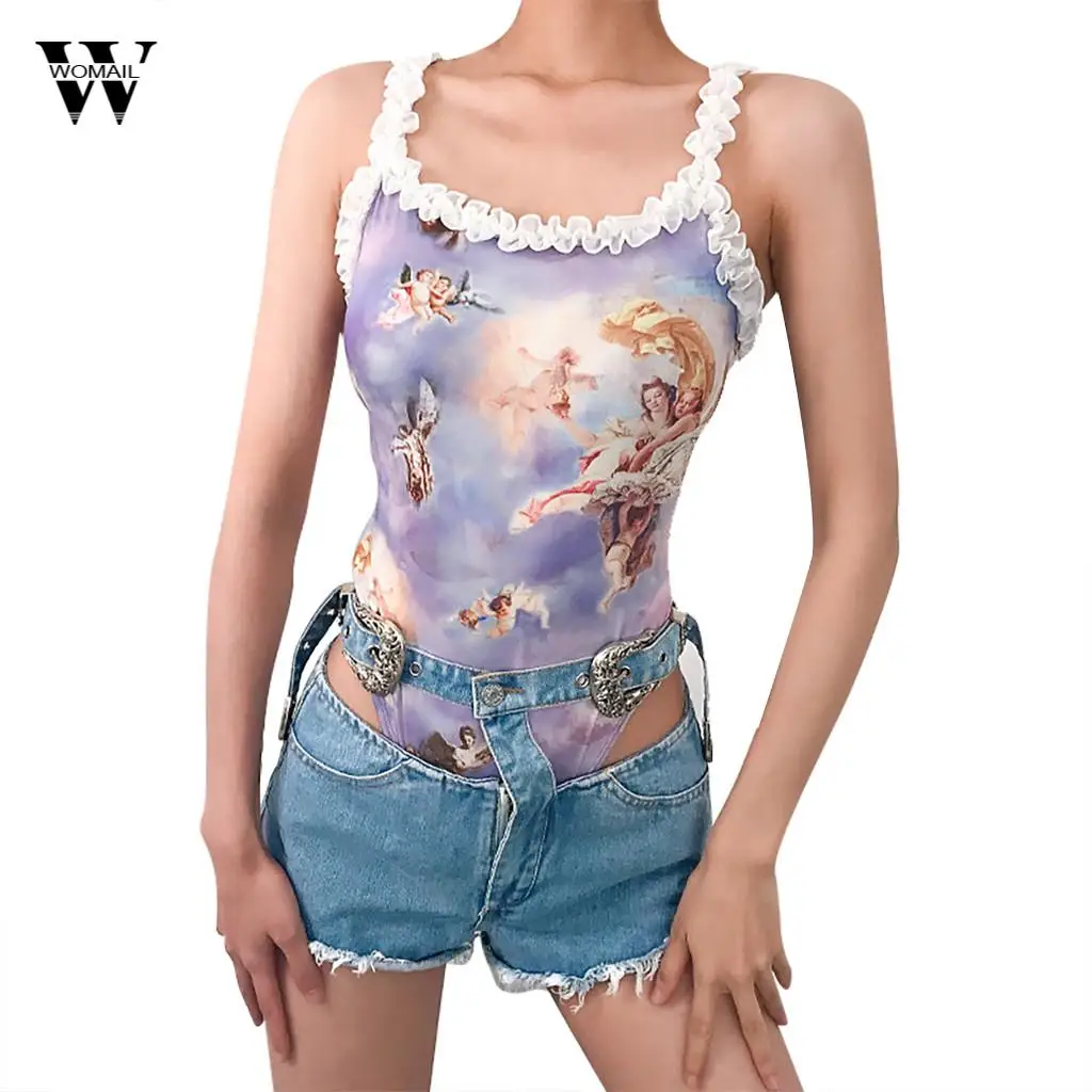 

Womail Fashion Women Summer Sexy Little Angle Print Lace Up Sling Jumpsuit Casual Sleeveless Strap Bodysuit Mar 16