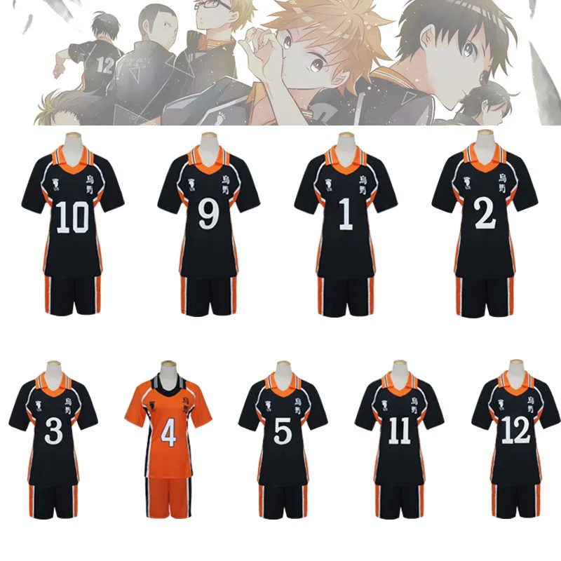 Volleyball Junior Cosplay Costume Summer Casual Short Sleeve Karasuno High School Volleyball Club Hinata Shyouyou Sportswear Volleyball Junior Cosplay Costume Summer Casual Short Sleeve Karasuno High School Volleyball Club Hinata Shyouyou Sportswear