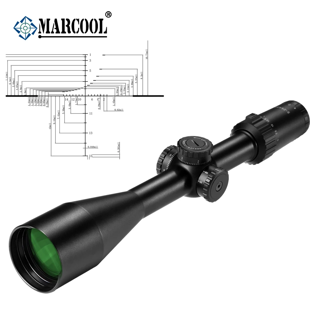 Охотничий прицел MARCOOL 5 25X56 FFP оптический с HD объективом первым фокусным