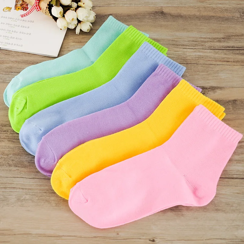 10 Pieces= 5 Pairs Fashion New Colorful Design Women's Socks High Quality Spring Summer Winter Solid Color Sock Free Shipping