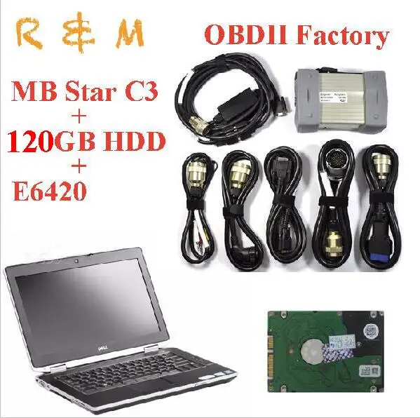 Лучшие Продажи MB Star C3 + Программное обеспечение HDD mb star c3 полный набор RS485 кабели 4